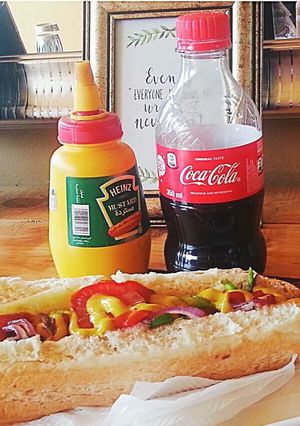 A picture of Hotdog with Toppings.