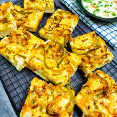 A picture of Onion Garlic Focaccia Bread.