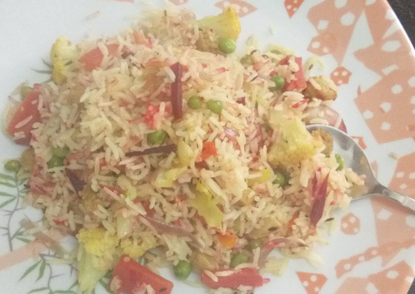 Veg pulav with beetroot