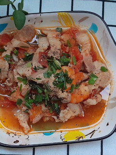 Hình của món Tôm thịt rim cà chua.