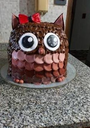 Una foto de Torta de búho Decoración