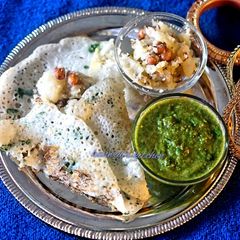 Samo masala dosa with vrat ki chutney A picture of Samo masala dosa with vrat ki chutney.