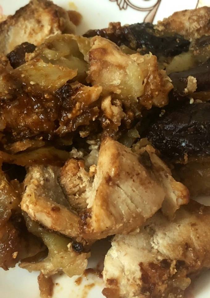 ПП индейка с яблоком и черносливом в мультиварке