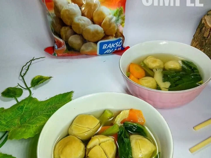 Cara Gampang Menyiapkan Resep Sup bakso ayam yang Uenak Anti Ribet, Uenak Banget