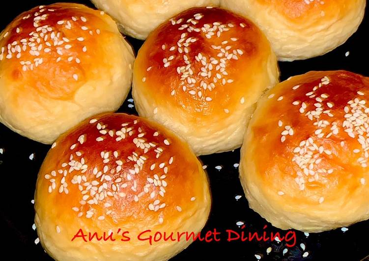 Recipe of Quick Eggless Buns using the Japanese Tangzhong Technique