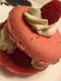 Raspberry Macarons with Whipped Cream