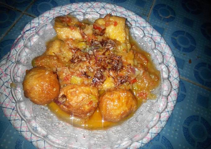 Resep Telur n Tahu Bumbu Sarden Daun Bawang - Bumbu Ulek, Menggugah Selera