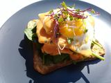 Open face sandwich breakfast