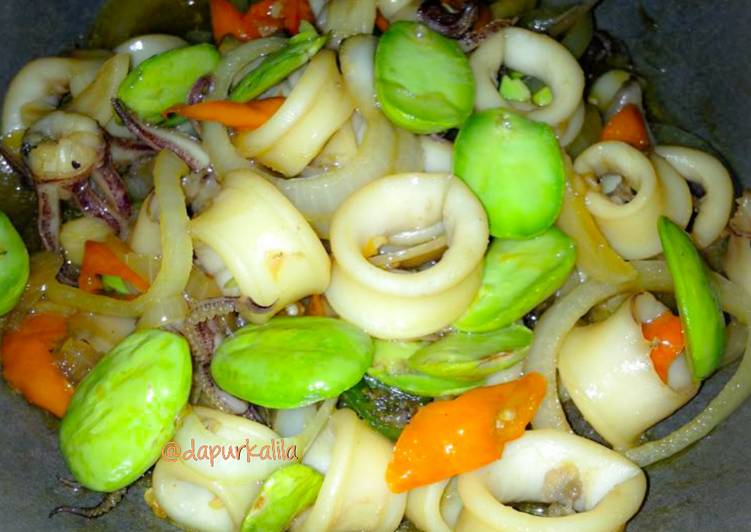 Cara mudah mengolah Cumi pete, Enak Banget