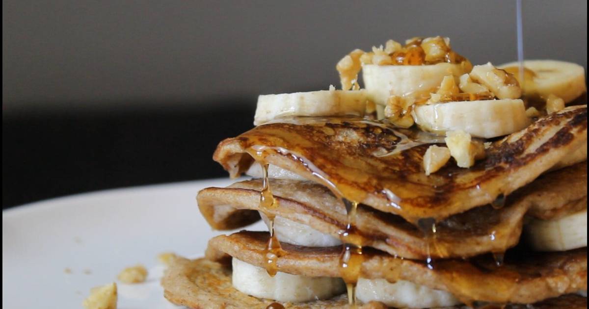 Pancakes de avena y plátano saludables 👉Ideas de Desayunos Veganos