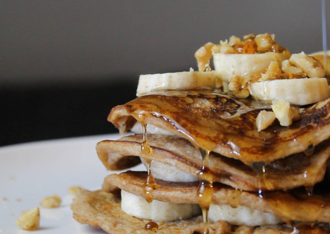 Pancakes de avena y plátano saludables - 👉Ideas de Desayunos Veganos