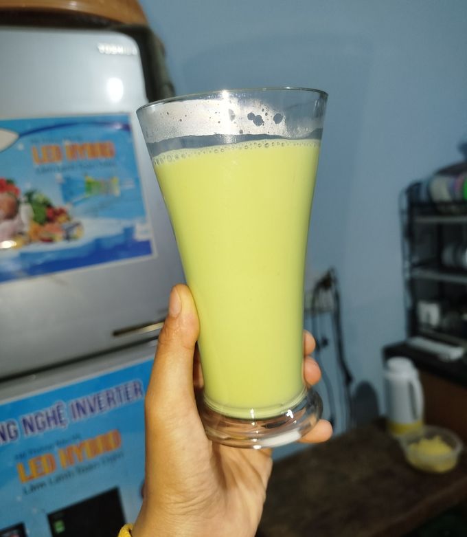Hình của món Sữa bắp lá dứa.