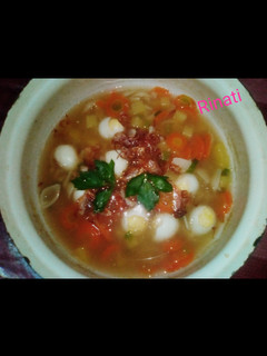 Foto resep Soup Makaroni Telur Puyuh