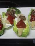 Lechuga con queso y espárragos