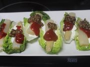 Una foto de cogollos de lechuga con queso