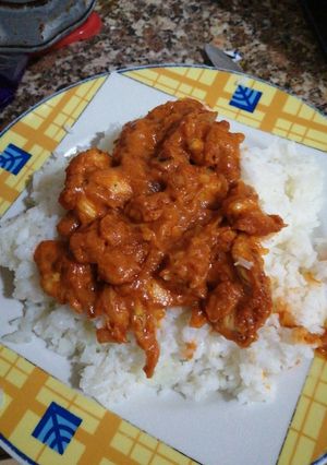 Una foto de Maafé de cacahuete: Arroz con pollo y salsa de cacahuete🇸🇳