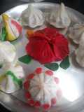 Hibiscus shape Steamed modak