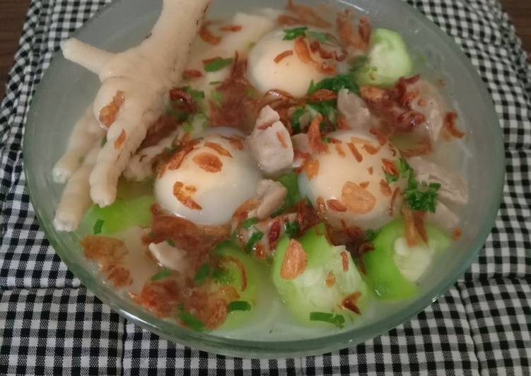 Sop oyong bakso ceker