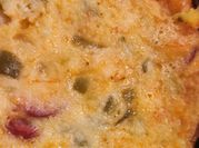 A picture of smoked cheeses mix