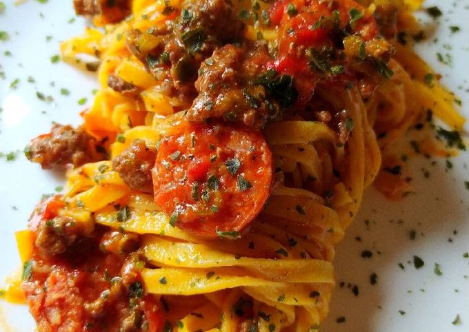 Fettuccine al Ragù di Chorizo e Chistorra