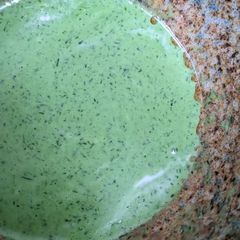 A picture of Dill + kefir yoghurt dressing (great for beet salads!).