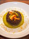 Riso venere con mazzancolle, bottarga e asparagi
