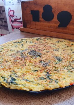 Una foto de Tortilla/Omelette de Arroz y Espinacas