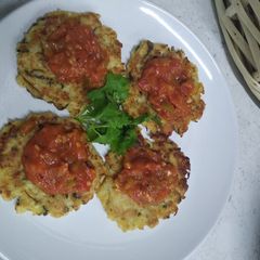 Cauliflower fritters A picture of Cauliflower fritters.