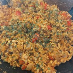 A picture of My style keto cajun dirty cauliflower rice.