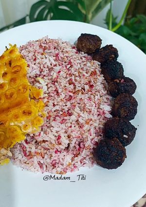 عکسی از دستور سماق پلو با گوشت قلقلی