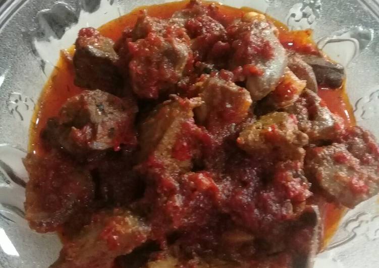 Resep Ati ampela bumbu merah. Anti Gagal