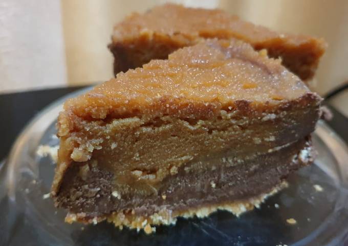 Cake coklat keju selai kacang unbaked