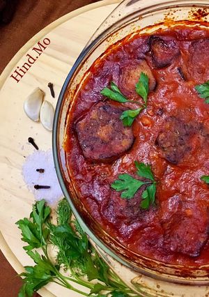 A picture of Egyptian-Style Vegetarian Moussaka Casserole.