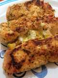 Rollos de pechuga de pollo a la hawaiana