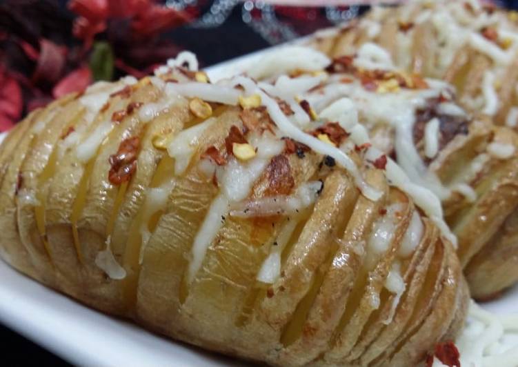 Steps to Make Any-night-of-the-week Baked Cheesy Hasselback Potatoes