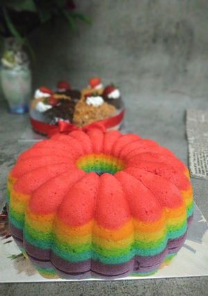 Foto resep Bolu pelangi kukus