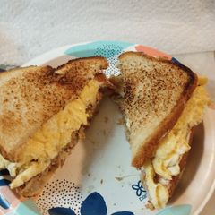 A picture of Leftover Roasted Pork and Scrambled Sandwich Remembrance..