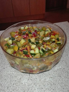 A picture of Cucumber Gherkins salad.