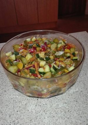 A picture of Cucumber Gherkins salad.