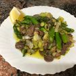 Wok de mollejas con verduras