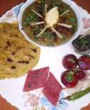 Traditional Punjabi sarson da saag and makki di roti🌽🌿🧅🌶️