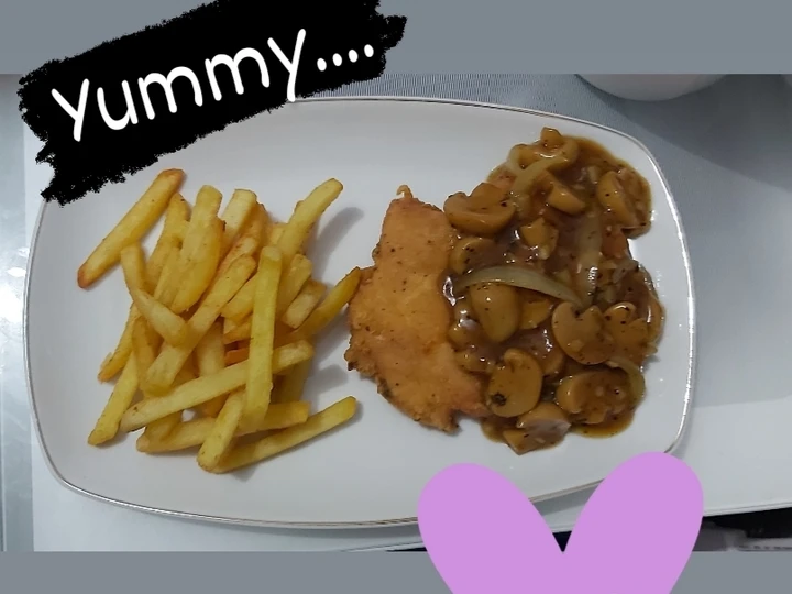 Langkah Gampang Membuat Resep Chicken steak with black paper and mushroom sauce yang Lezat Sekali Anti Ribet, Bisa Manjain Lidah