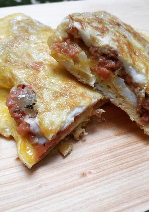 Foto resep Omelet kornet ayam DEBM