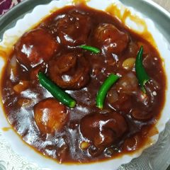 A picture of Mushroom Manchurian.