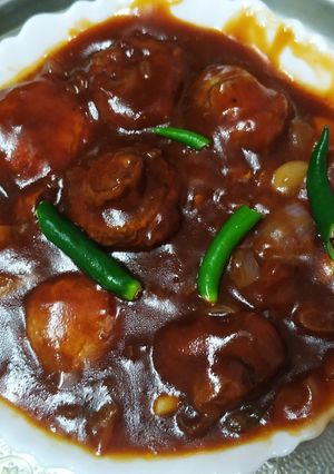 A picture of Mushroom Manchurian.