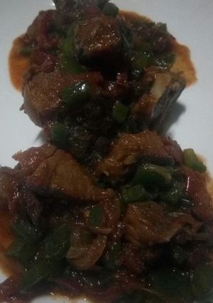 A picture of Spicy Peppered beef.