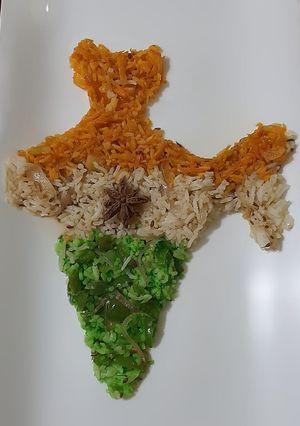 तिरंगा पुलाव (tiranga pulaw recipe in marathi recipe in marathi) रेसिपी चे मुख्य फोटो 