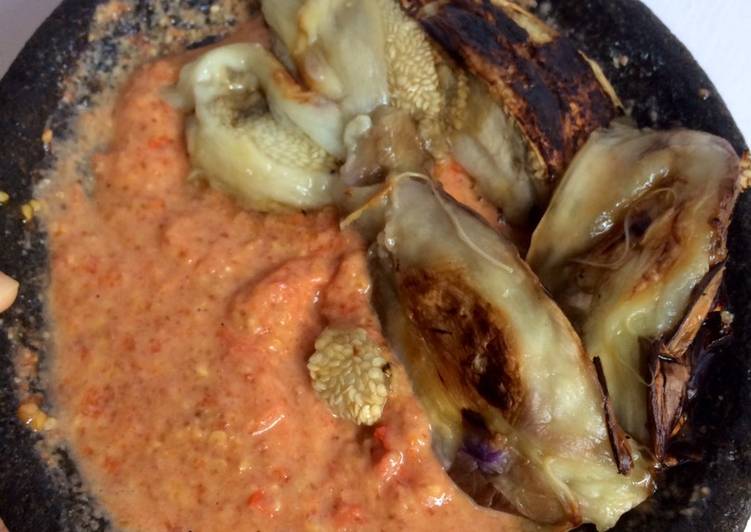 Resep Terong bakar sambal kacang Anti Gagal