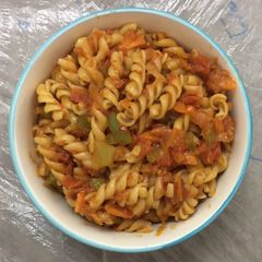 A picture of Spicy tangy fusilli pasta.