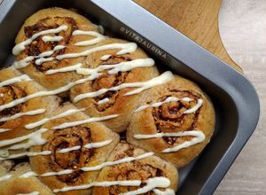 Foto resep Chocolate Hazelnut Wholemeal Roll Bread (Autolisis, Tanpa telur)